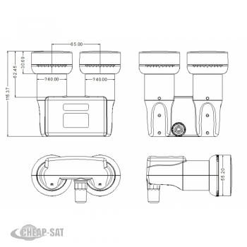 Monoblock Single HD Line Lnb 0,1dB 6°